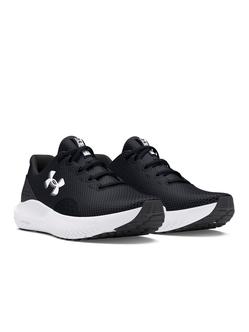 Under Armour Charged Surge 4 Women's Black White Running Shoes Sz 8 NIB NWT